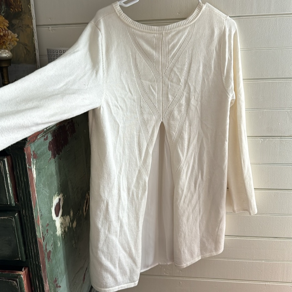 Soft Surrounding Split Back Sweater In Cream - image 2